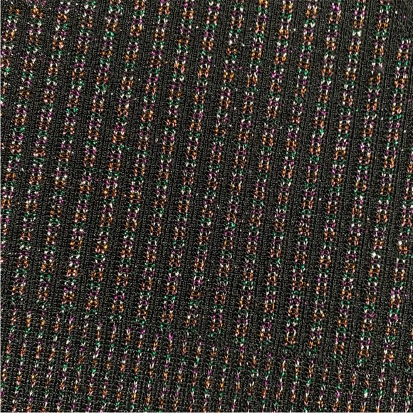 Ophelia Roe black/multicolor Metallic midi Dress, size 2X - Picture 4 of 4